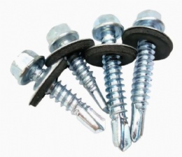 Blue White Zinc Plated Self Drilling Screws with Washer