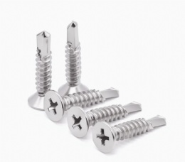 White Zinc Flat Head Self Drilling Screws